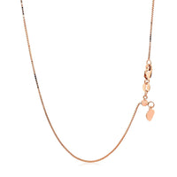 14k Rose Gold Adjustable Box Chain 0.7mm