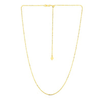 14k Yellow Gold Adjustable Sparkle Chain 1.5mm