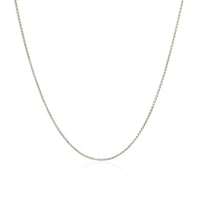 14k White Gold Diamond Cut Round Wheat Chain 0.6mm