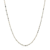 14k White Gold Diamond-Cut Alternating Bead Chain 1.5mm
