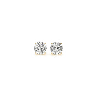 1 cttw Certified IGI Lab Grown Round Diamond Stud Earrings 14k Yellow Gold (G/VS2)