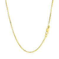 14k Yellow Gold Diamond Cut Cable Link Chain 1.4mm