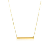 14k Yellow Gold Smooth Flat Horizontal Bar Style Necklace