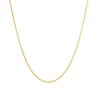 14k Yellow Gold Diamond Cut Round Wheat Chain 0.6mm