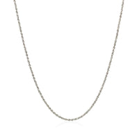 14k White Gold Adjustable Rope Chain 1.0mm