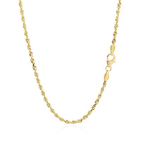 2.5mm 14k Yellow Gold Solid Diamond Cut Rope Chain
