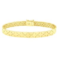 14k Yellow Gold 7 inch Clover Bracelet (6.50 mm)