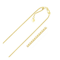 14k Yellow Gold Adjustable Box Chain (1.10 mm)