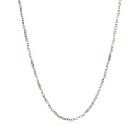14k White Gold Diamond Cut Cable Link Chain 1.5mm