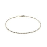 2.0mm 14k White Gold Solid Diamond Cut Rope Bracelet