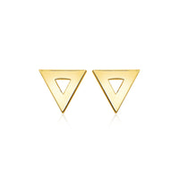 14k Yellow Gold Polished Open Triangle Post Earrings