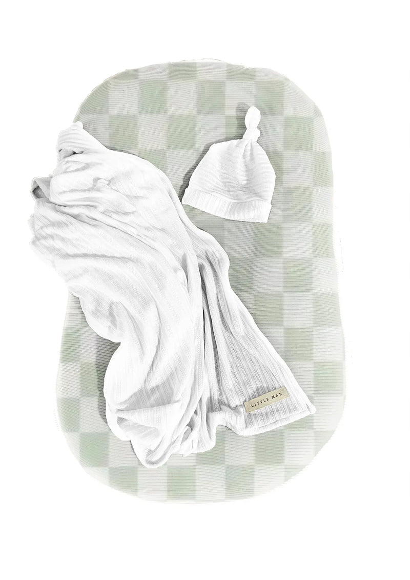 Leaf Green Checkered Baby Lounger Cover - BIG FRENCHIES