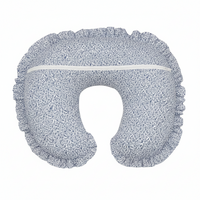 Blue Floral Ruffle Nursing Pillow Cover