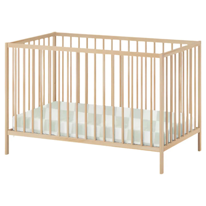Leaf Green & White Checkered Crib Sheet - BIG FRENCHIES