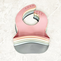 Classic Silicone Bucket Bib · Easy-to-clean · Tan Color