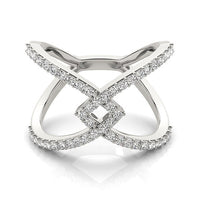 14k White Gold Fancy Entwined Design Diamond Ring (1/2 cttw)