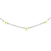 14k White Gold Necklace with White Pearls