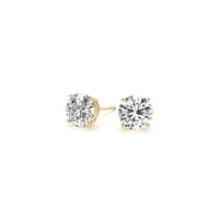 2 cttw Certified IGI Lab Grown Round Diamond Stud Earrings 14k Yellow Gold (G/VS2)