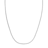 Double Extendable Cable Chain in 14k White Gold (1.40 mm)