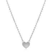 14k White Gold Polished Mini Heart Necklace