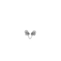 14k White Gold Round Stud Earrings (4.0 mm)