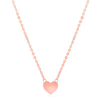 14k Rose Gold Polished Mini Heart Necklace