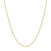14k Yellow Gold Round Cable Link Chain 1.3mm