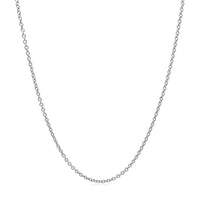 14k White Gold Round Cable Link Chain 1.3mm