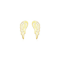 14k Yellow Gold Polished Wing Post Earrings