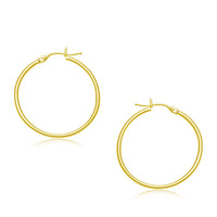10k Yellow Gold Polished Hoop Earrings (30 mm)