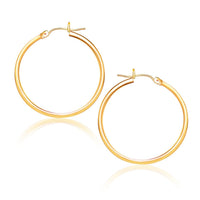 10k Yellow Gold Polished Hoop Earrings (25 mm)