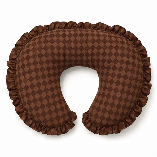 Brown Diamond Ruffle Nursing Pillow Cover - BIG FRENCHIES