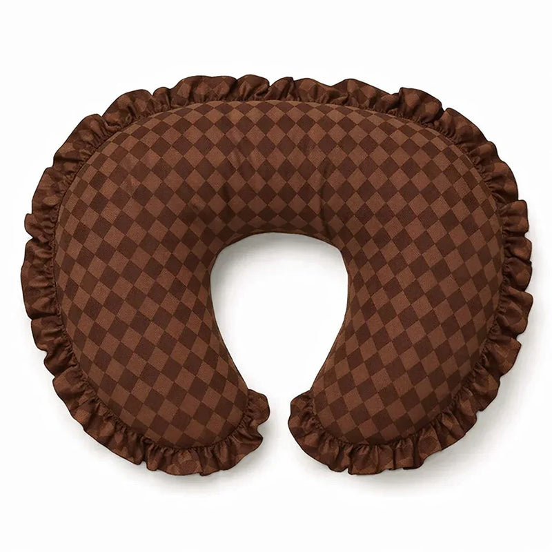 Brown Diamond Ruffle Nursing Pillow Cover - BIG FRENCHIES