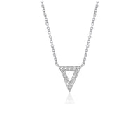 Diamond Inverted Triangle Pendant in 14k White Gold
