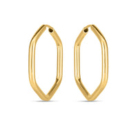 14k Yellow Gold Endless Hexagon Hoop Earrings