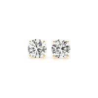 3 cttw Certified IGI Lab Grown Round Diamond Stud Earrings 14k Yellow Gold (G/VS2)