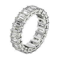 Emerald Cut Lab Grown Diamond Eternity Ring in 14k White Gold (3 cttw FG/VS2)