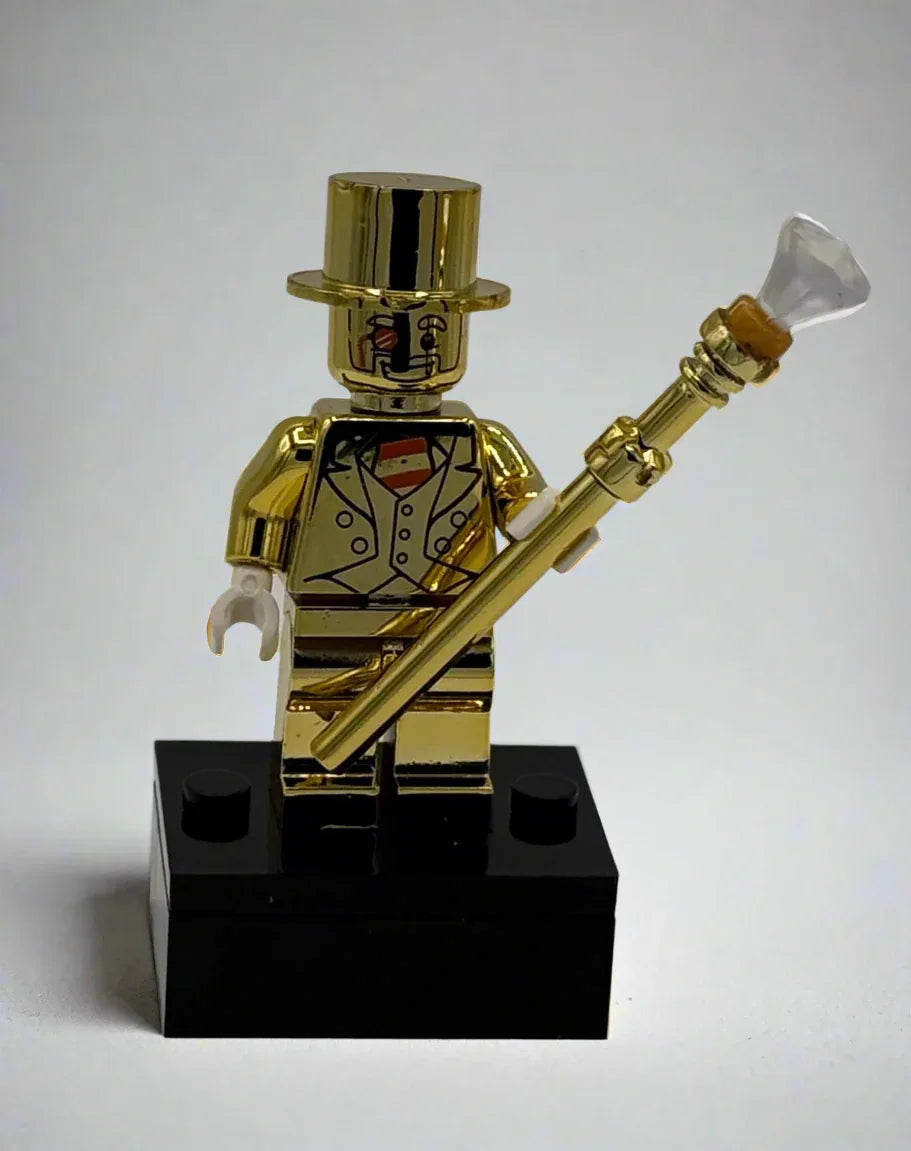 Golden Monopoly Money Man Custom Minifigure - BIG FRENCHIES