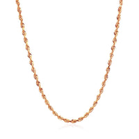 14k Rose Gold Solid Diamond Cut Rope Chain (2.30 mm)