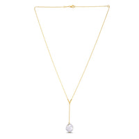 14k Yellow Gold Tesoro Pearl Lariat Necklace