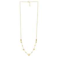 14k Yellow Gold Puff Heart Adjustable Necklace