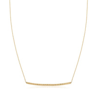 14k Yellow Gold Thin Textured Bar Necklace