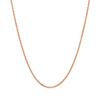 14k Rose Gold Diamond Cut Cable Link Chain 1.3mm