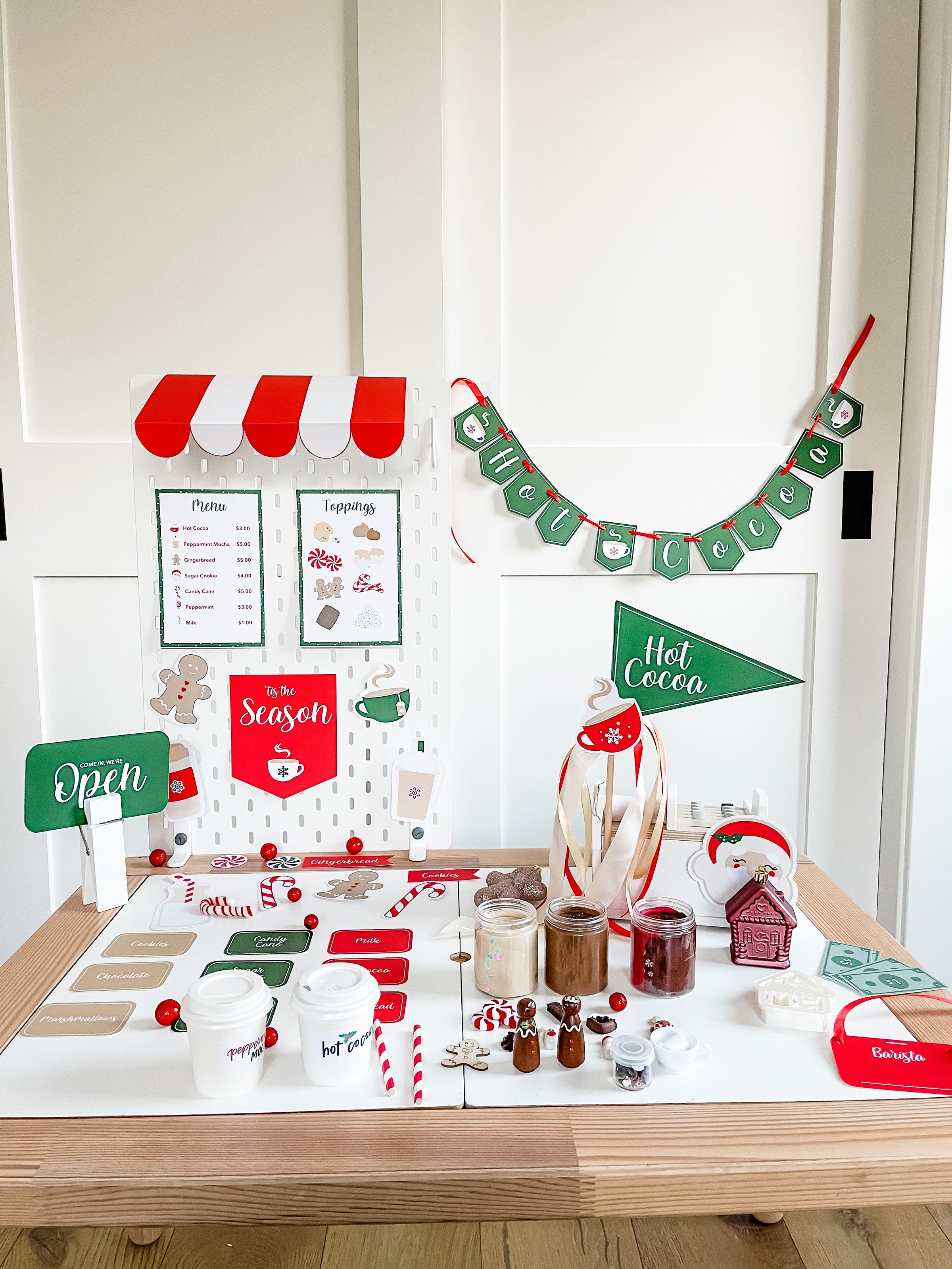 Red & White Hot Cocoa Dramatic Play Printables