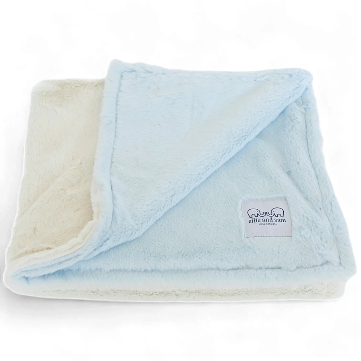 Luxury Duo Borderless Blanket - Blue/Ivory - BIG FRENCHIES