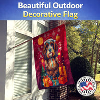 Petit Basset Griffon Vendeen Holiday Christmas House Flag 28x40 Porch Sleeve Pole Decorative Outside Yard Banner Artwork Wall Hanging, Polyester