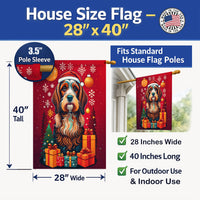 Petit Basset Griffon Vendeen Holiday Christmas House Flag 28x40 Porch Sleeve Pole Decorative Outside Yard Banner Artwork Wall Hanging, Polyester