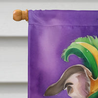 Whippet King of Mardi Gras House Flag 28x40 Porch Sleeve Pole Decorative Outside Yard Banner Artwork Wall Hanging, Polyester