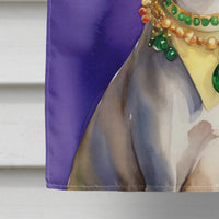 Whippet King of Mardi Gras House Flag 28x40 Porch Sleeve Pole Decorative Outside Yard Banner Artwork Wall Hanging, Polyester