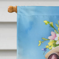 Whippet Easter Egg Hunt House Flag 28x40 Porch Sleeve Pole Decorative Outside Yard Banner Artwork Wall Hanging, Polyester